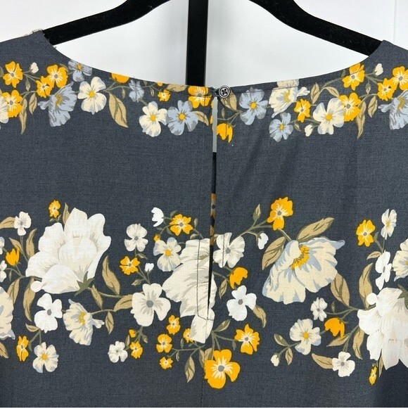 Old Navy Sheath Midi Dress Womens M Blue Floral Bell Sleeves Flowy Summer Tunic - Picture 4 of 9